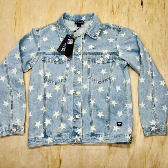 NEW MD Womens Dallas Cowboys The Wild Collective Denim Faded Button-Up Jacket - Picture 1 of 16
